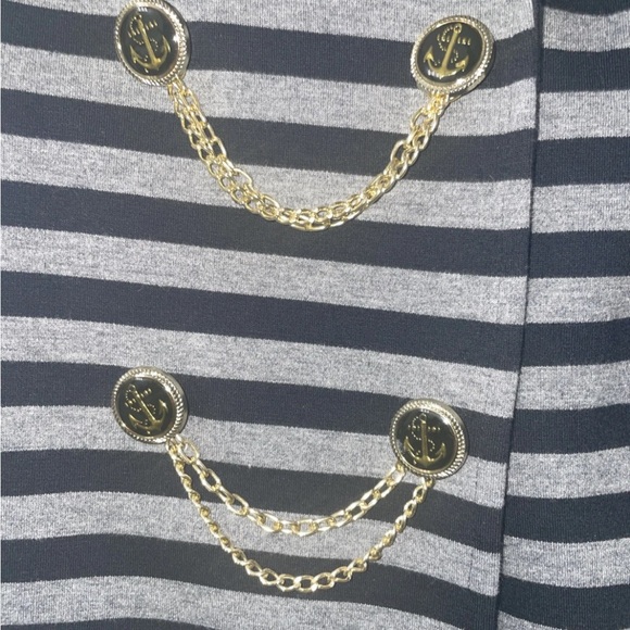 Cache nautical black stripe blazer with anchor buttons - Picture 3 of 9